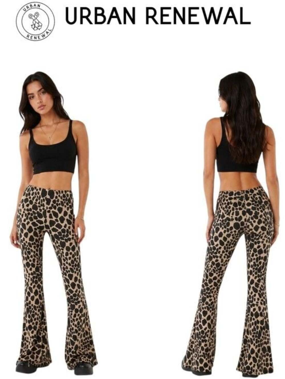 NWT Urban Renewal Y2K Remnants Cozy Animal Flare Bell bottoms Pant Size:…